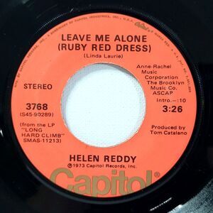 Helen Reddy 45 Leave Me Alone / The Old Fashioned Way on Capitol VG+ Rock